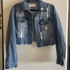 Blue Distressed Denim Jacket